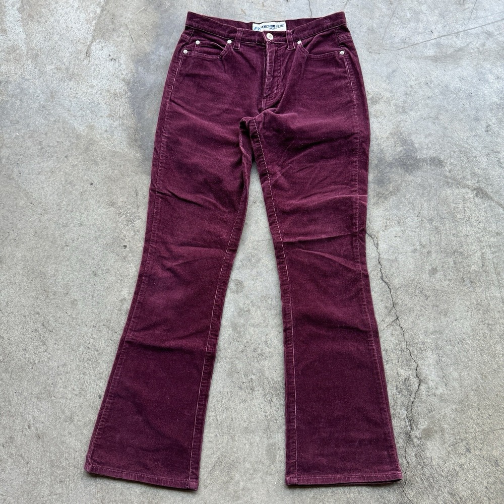 Vintage Y2K Anchor Blue Women's Corduroy Flared Pants Size‎ 7 Preowned Magenta